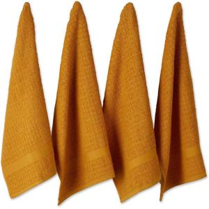 imageDII Basic Terry Collection Waffle Dishtowel Set 15x26 Solid Honey Gold 4 PieceSolid Honey Gold