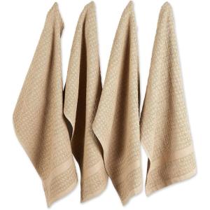 imageDII Basic Terry Collection Waffle Dishtowel Set 15x26 Solid Honey Gold 4 PieceSolid Stone