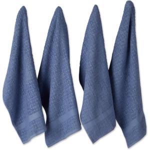 imageDII Basic Terry Collection Waffle Dishtowel Set 15x26 Solid Honey Gold 4 PieceSolid Stonewash Blue