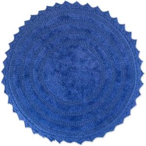 imageDII Crochet Collection Reversible Bath Mat Round 275quot Diameter Honey GoldBlueberry