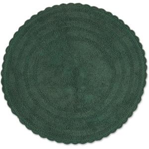 imageDII Crochet Collection Reversible Bath Mat Round 275quot Diameter Honey GoldDark Green
