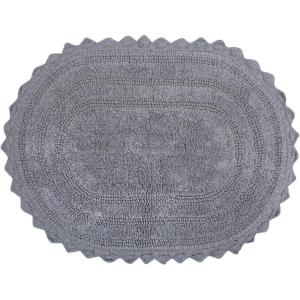 imageDII Crochet Collection Reversible Bath Mat Round 275quot Diameter Honey GoldGrey