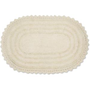 imageDII Crochet Collection Reversible Bath Mat Round 275quot Diameter Honey GoldOff White