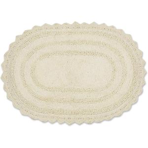 imageDII Crochet Collection Reversible Bath Mat Round 275quot Diameter Honey GoldOffwhite