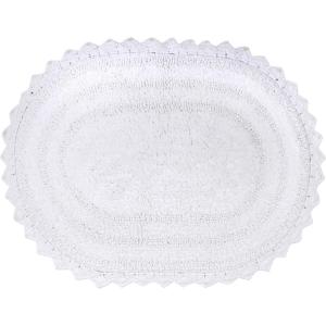 imageDII Crochet Collection Reversible Bath Mat Round 275quot Diameter Honey GoldWhite