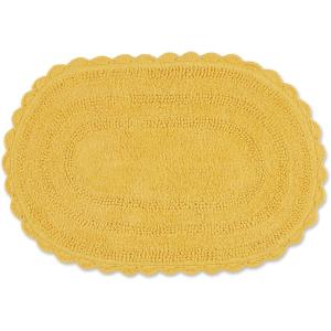 imageDII Crochet Collection Reversible Bath Mat Round 275quot Diameter Honey GoldYellow