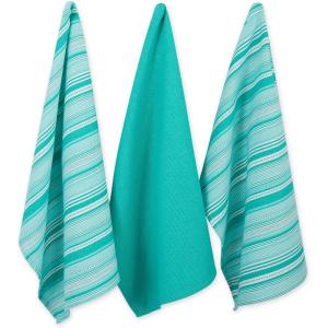 imageDII Everyday Dishtowel Collection Urban Stripe 20x30 Artichoke Green 3 PieceAqua