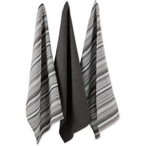 imageDII Everyday Dishtowel Collection Urban Stripe 20x30 Artichoke Green 3 PieceBlack