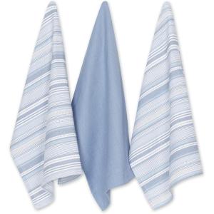 imageDII Everyday Dishtowel Collection Urban Stripe 20x30 Artichoke Green 3 PieceStonewash Blue