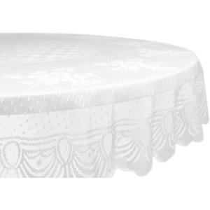 imageDII Home Essentials 100 Polyester Machine Washable Shabby Chic Vintage Tablecloth or Overlay 63quot Round Vintage Lace CreamBlack