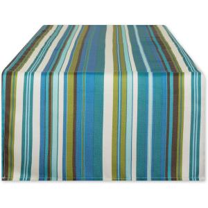 imageDII IndoorOutdoor Tabletop Collection Multiuse Machine Washable Striped Table Runner 14x72 wZipper Summer PrintBeachy Print
