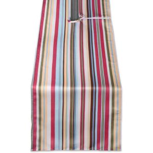 imageDII IndoorOutdoor Tabletop Collection Multiuse Machine Washable Striped Table Runner 14x72 wZipper Summer PrintSummer Print