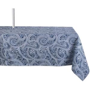 imageDII Paisley Outdoor Tabletop Collection Water Resistant Tablecloth 60 x 84 Blue84 x 60 Rectangular