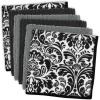 imageDII Cleaning Collection MultiPurpose Microfiber Gray Stripes Dishtowel SetBlack Damask