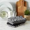 imageDII Cleaning Collection MultiPurpose Microfiber Gray Stripes Dishtowel SetBlack Damask
