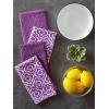 imageDII Cleaning Collection MultiPurpose Microfiber Gray Stripes Dishtowel SetEggplant Lattice