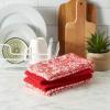 imageDII Cleaning Collection MultiPurpose Microfiber Gray Stripes Dishtowel SetRed Damask