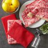 imageDII Cleaning Collection MultiPurpose Microfiber Gray Stripes Dishtowel SetRed Damask