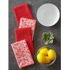 imageDII Cleaning Collection MultiPurpose Microfiber Gray Stripes Dishtowel SetRed Damask