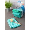 imageDII Cleaning Collection MultiPurpose Microfiber Gray Stripes Dishtowel SetTeal Lattice
