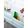 imageDII Fridge Liner Collection NonAdhesive Cut to Fit 12x24 Teal Abstract Leaf 6 PieceAqua Lattice