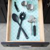 imageDII Fridge Liner Collection NonAdhesive Cut to Fit 12x24 Teal Abstract Leaf 6 PieceAqua Lattice
