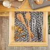 imageDII Fridge Liner Collection NonAdhesive Cut to Fit 12x24 Teal Abstract Leaf 6 PieceBlack Abstract Leaf