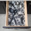 imageDII Fridge Liner Collection NonAdhesive Cut to Fit 12x24 Teal Abstract Leaf 6 PieceBlack Dahlia