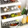 imageDII Fridge Liner Collection NonAdhesive Cut to Fit 12x24 Teal Abstract Leaf 6 PieceBlack Lattice
