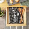 imageDII Fridge Liner Collection NonAdhesive Cut to Fit 12x24 Teal Abstract Leaf 6 PieceBlack Market Print