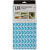 imageDII Fridge Liner Collection NonAdhesive Cut to Fit 12x24 Teal Abstract Leaf 6 PieceBright Blue Herringbone