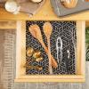 imageDII Fridge Liner Collection NonAdhesive Cut to Fit 12x24 Teal Abstract Leaf 6 PieceGray Abstract Leaf