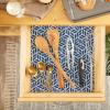 imageDII Fridge Liner Collection NonAdhesive Cut to Fit 12x24 Teal Abstract Leaf 6 PieceNautical Blue Abstract Leaf