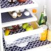 imageDII Fridge Liner Collection NonAdhesive Cut to Fit 12x24 Teal Abstract Leaf 6 PieceNavy Blue Lattice