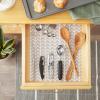 imageDII Fridge Liner Collection NonAdhesive Cut to Fit 12x24 Teal Abstract Leaf 6 PieceStone Herringbone