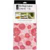 imageDII Fridge Liner Collection NonAdhesive Cut to Fit 12x24 Teal Abstract Leaf 6 PieceTango Red Dahlia
