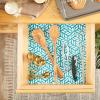 imageDII Fridge Liner Collection NonAdhesive Cut to Fit 12x24 Teal Abstract Leaf 6 PieceTeal Abstract Leaf