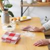 imageDII Scrubber Dishcloths Collection Windowpane Dishrag Set 12x12 WhiteRed Stripe 6 PieceRed Buffalo Check