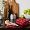 imageDII Scrubber Dishcloths Collection Windowpane Dishrag Set 12x12 WhiteRed Stripe 6 PieceRedWhite