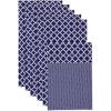 imageDII Fridge Liner Collection NonAdhesive Cut to Fit 12x24 Teal Abstract Leaf 6 PieceNavy Blue Lattice