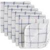 imageDII Scrubber Dishcloths Collection Windowpane Dishrag Set 12x12 WhiteRed Stripe 6 PieceWhiteStonewash Blue Stripe