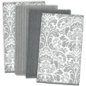 imageDII Cleaning Collection MultiPurpose Microfiber Gray Stripes Dishtowel SetGray Damask