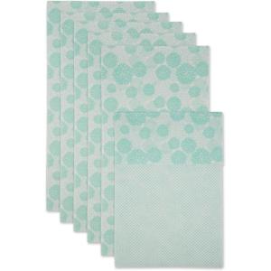 imageDII Fridge Liner Collection NonAdhesive Cut to Fit 12x24 Teal Abstract Leaf 6 PieceAqua Dahlia