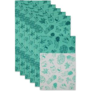 imageDII Fridge Liner Collection NonAdhesive Cut to Fit 12x24 Teal Abstract Leaf 6 PieceAqua Market