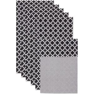 imageDII Fridge Liner Collection NonAdhesive Cut to Fit 12x24 Teal Abstract Leaf 6 PieceBlack Lattice
