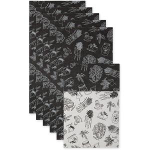 imageDII Fridge Liner Collection NonAdhesive Cut to Fit 12x24 Teal Abstract Leaf 6 PieceBlack Market Print