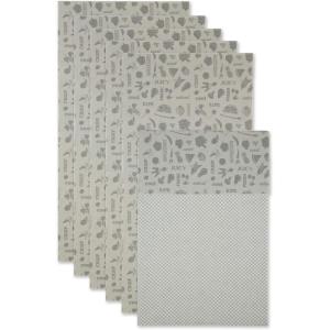 imageDII Fridge Liner Collection NonAdhesive Cut to Fit 12x24 Teal Abstract Leaf 6 PieceGray Veggies