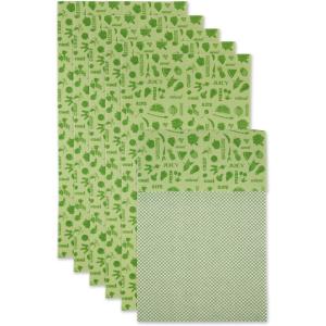 imageDII Fridge Liner Collection NonAdhesive Cut to Fit 12x24 Teal Abstract Leaf 6 PieceGreen Veggies