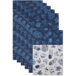 imageDII Fridge Liner Collection NonAdhesive Cut to Fit 12x24 Teal Abstract Leaf 6 PieceNautical Blue Market