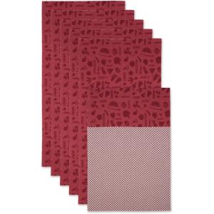 imageDII Fridge Liner Collection NonAdhesive Cut to Fit 12x24 Teal Abstract Leaf 6 PieceRed Veggies